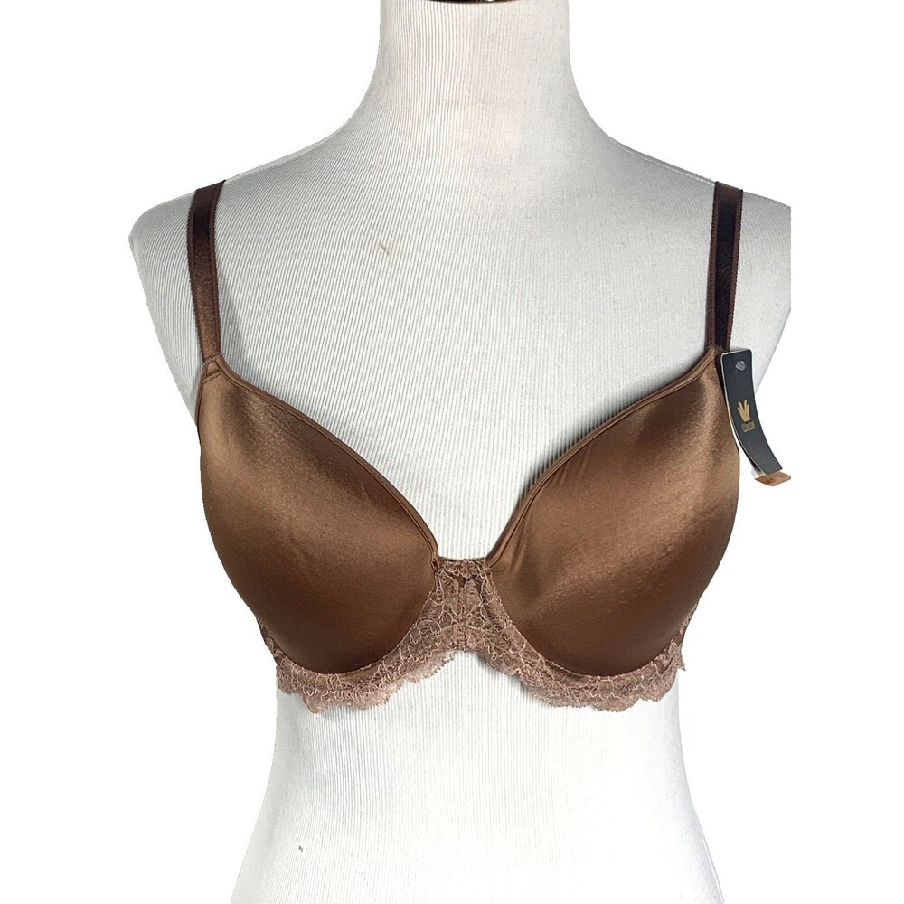 Wacoal 34DD Lace Affair T-Shirt Bra 853256 Underwire Lined Padded Brown NWT